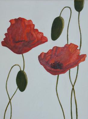 Poppies.  Oil on canvas.  